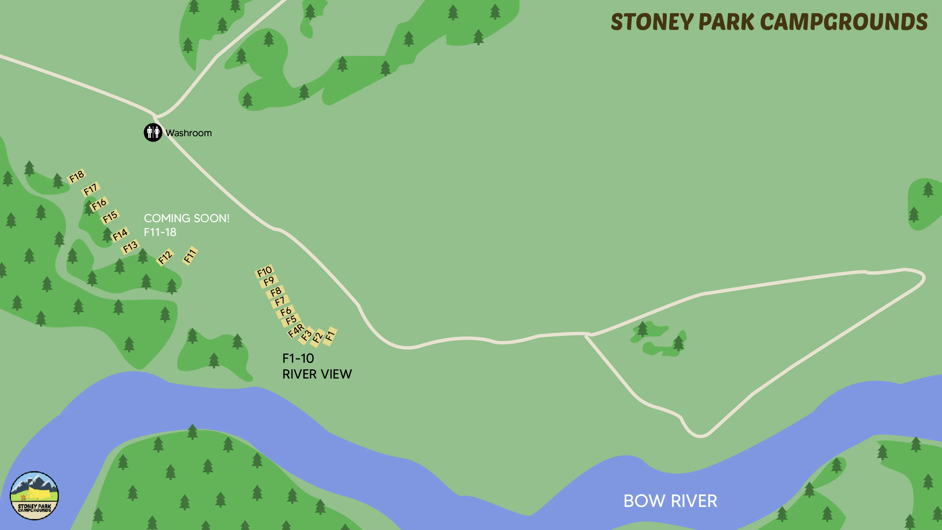 Layout of campground area F